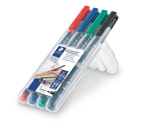 Permanentný popisovač, sada, OHP, 0,6 mm, STAEDTLER "318 F", 4 rôzne farby 2