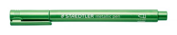 Dekoračný popisovač, 1-2 mm, kužeľový hrot, STAEDTLER, metalická zelená 2