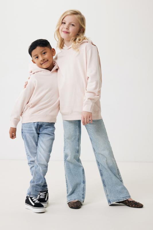 Detská mikina s bočnými vreckami IQONIQ Yengo z rec. bavlny cloud pink 3-4r (98-104cm) 4