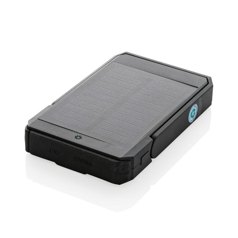 Solárna bezdrôt. powerbanka Skywave 5000mAh 10W z RCS RPET čierna 5