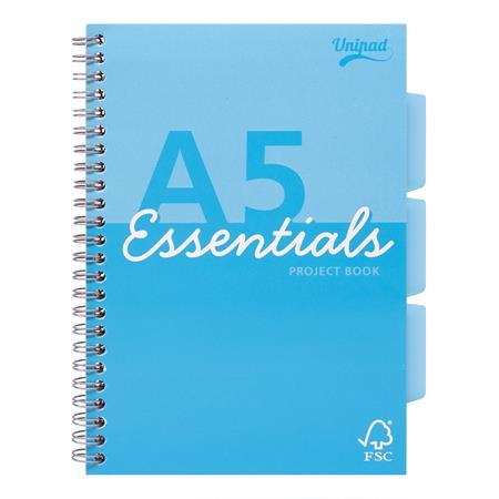 Špirálový zošit, A5, linajkový, 100 listov, PUKKA PAD "Unipad Essentials Project Book", mi 2