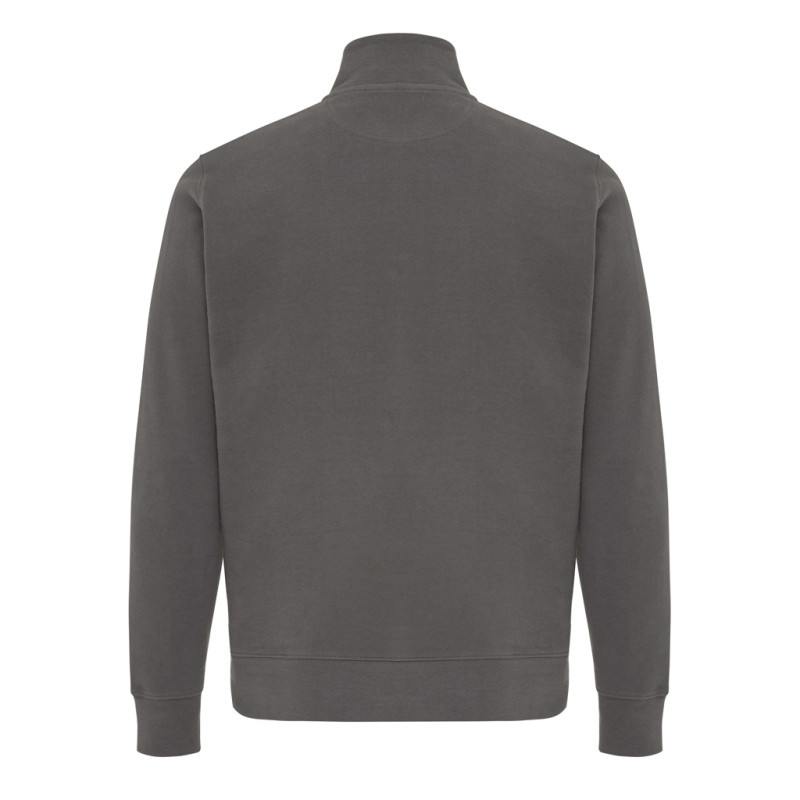 IQONIQ Elgon sveter s krátkym zipsom z recyklovanej bavlny antracitová XXXL 2