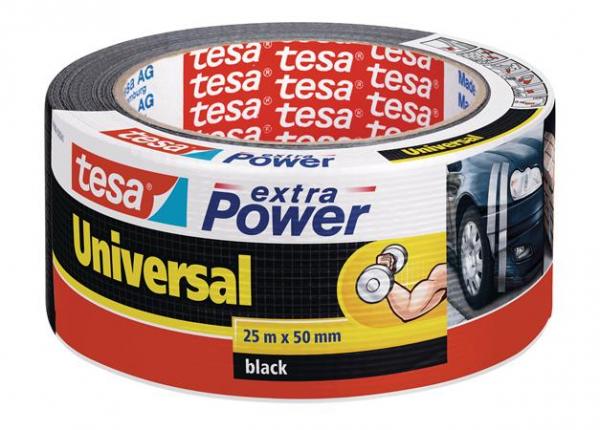 Textilná páska, 50 mm x 25 m, TESA "extra Power", čierna 1