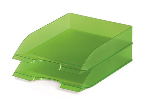 Odkladač, plastový, DURABLE, "Basic", priehľadný zelený 2