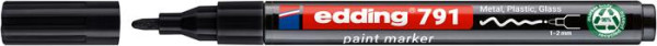 Lakový popisovač, 1-2 mm, PCR, EDDING „791“, čierny 2