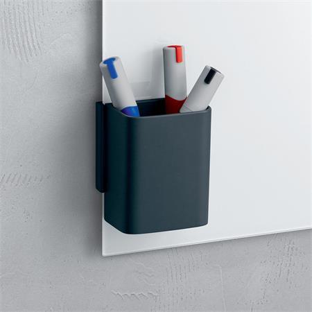 Pohár na písacie potreby, 7,5x9,4x5,1 cm, SIGEL, " Artverum® Clip&Organise", antracitová-s 2