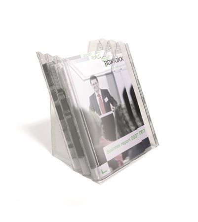 Prospektový stojan, stolný, A4, 3-dielny, DURABLE "Combiboxx", priehľadná 2