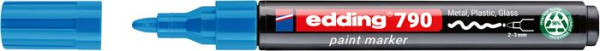Lakový popisovač, 2–3 mm, PCR, EDDING "790", svetlomodrý 2