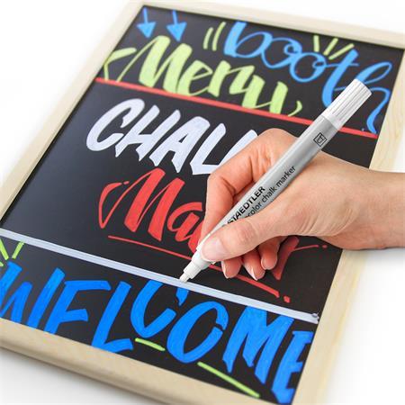 Kriedový popisovač, sada, 2,4 mm, kužeľový hrot, STAEDTLER "Lumocolor® 344", 8 rôznych far 3