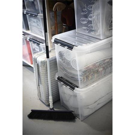 Úložný box, plastový, 70 litrov, čierne úchytky, SMARTSTORE "Classic 70", priehľadná 3