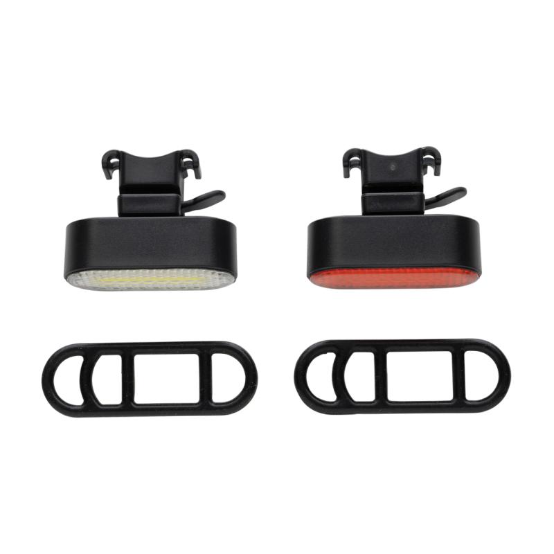 Sada USB dobíjateľných svetiel na bicykel Lumino z RCS ABS čierna 4