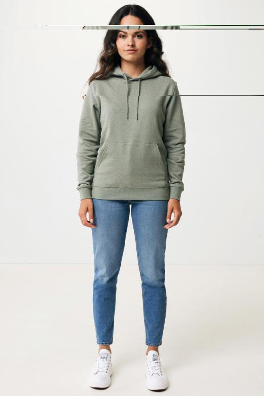 Nefarbená mikina s kapucňou IQONIQ Torres z recykl. bavlny heather green XXL 11