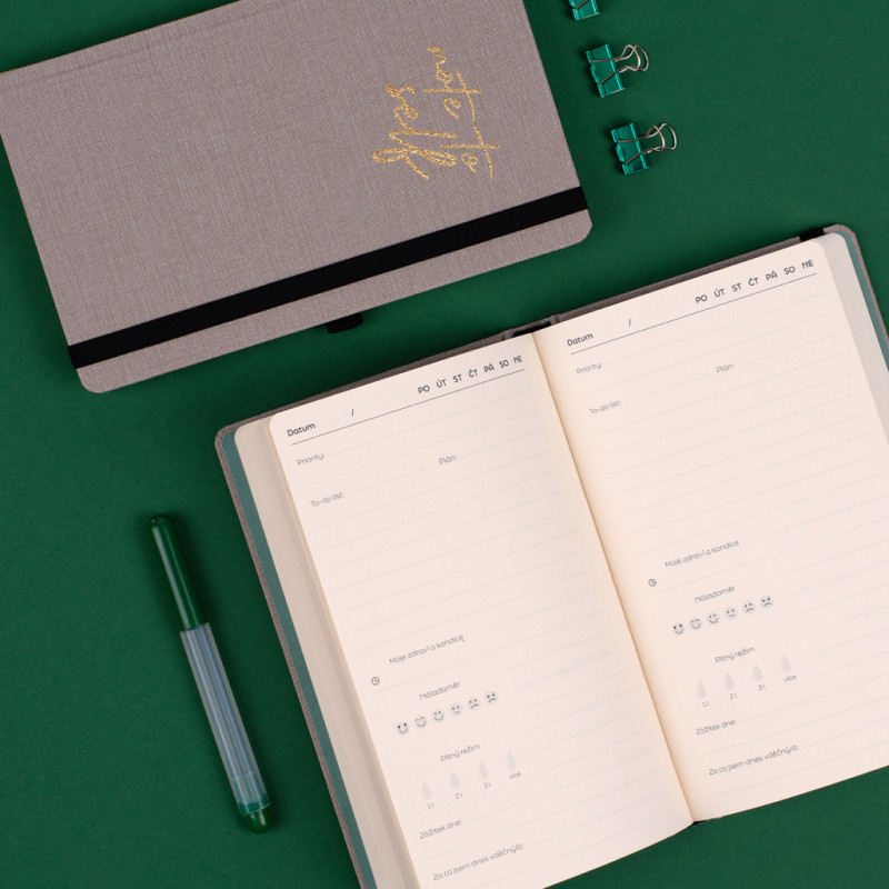 Nedatovaný plánovač Note to self, 5 mínut denne, 13 × 21 cm 5