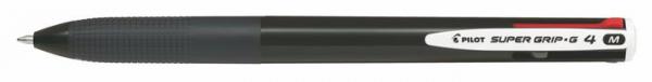 Guľôčkové pero, 0,27 mm, stláčací mechanizmus, 4-farebné, PILOT "Super Grip G", čierna 1