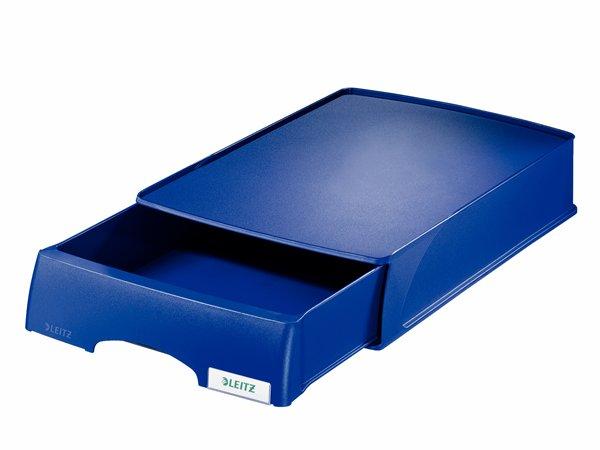 Box na dokumenty, plastový, 1 zásuvkový, LEITZ "Plus", modrý 2