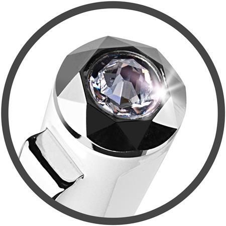 Guľôčkové pero, Crystals from SWAROVSKI®, biele-strieborné, ART CRYSTELLA, "Rialto", biely 2