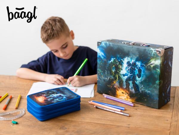 BAAGL Skladací školský kufrík Roboty s kovaním 4
