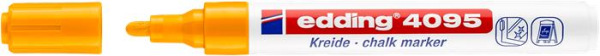 Kriedový popisovač, 2-3 mm, zrezaný hrot, EDDING "4095", neónovo oranžová 2