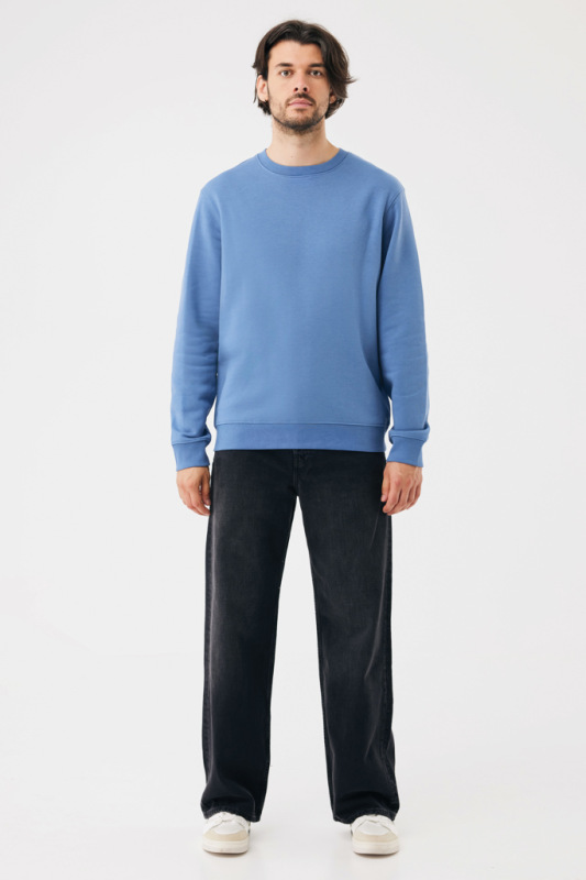 IQONIQ Toria Unisex mikina s okrúhl. výstrihom z rec. bavlny moon blue L 5