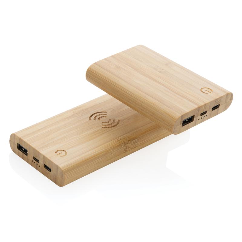 Powerbanka 5 000 mAh z bambusu hnedá 9