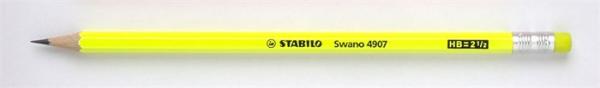 Grafitová ceruzka s gumou, HB, šesťhranná, STABILO "Neon", žltá