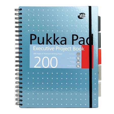 Špirálový zošit, A4+, linajkový, 100 listov, PUKKA PAD "Metallic Project Book", mix farieb 4