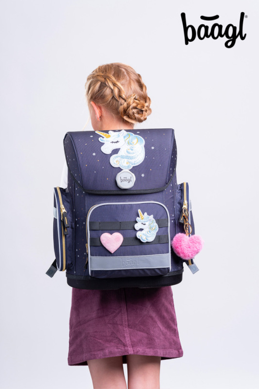 BAAGL SADA 5 Ergo Unicorn Gold: aktovka, peračník, vrecko, zástera, peňaženka 8