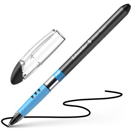 Guľôčkové pero, 0,7 mm, s vrchnákom, SCHNEIDER "Slider XB", čierne 3