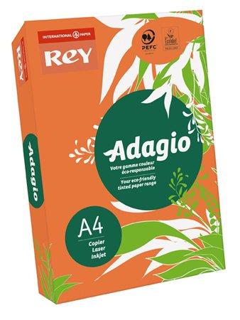 Kopírovací papier, farebný, A4, 80 g, REY "Adagio", intenzívna oranžová 1