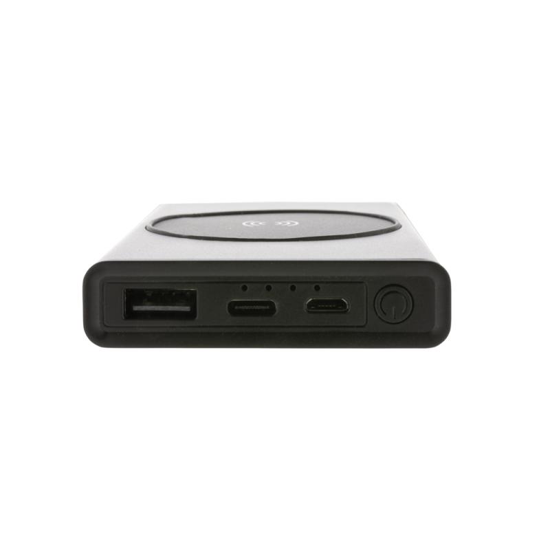 Powerbanka Terra 5000mAh s 5W Qi z RCS rec. hliníka a ABS sivá 5