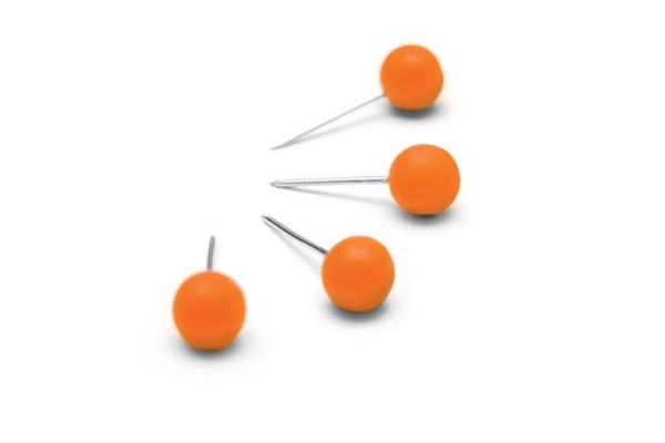 Pripináčiky, s guľatou hlavou, 100 ks, NOBO, oranžové 1