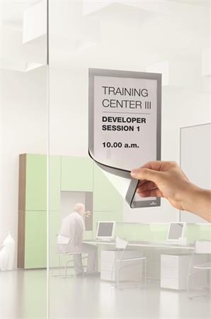 Informačný panel, A4, samolepiaci, DURABLE "DURAFRAME®", strieborná 4