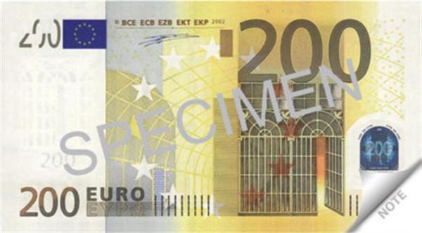 Poznámkový blok, 70 lap, 114x61,5 mm, PANTA PLAST "200 Euro" 1