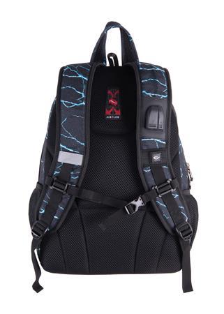 Batoh, 2in1, s priehradkou na notebook a s audio konektorom, PULSE "Teens Blue Lava" 2