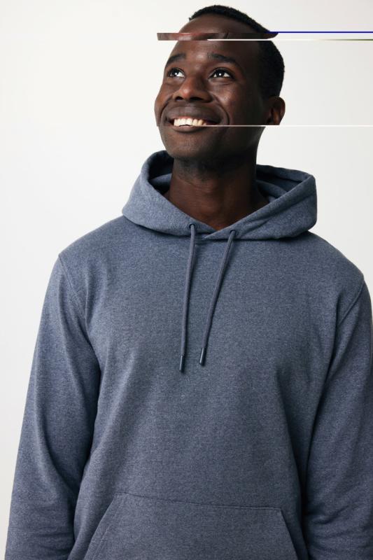 Nefarbená mikina s kapucňou IQONIQ Torres z recykl. bavlny heather navy S 17