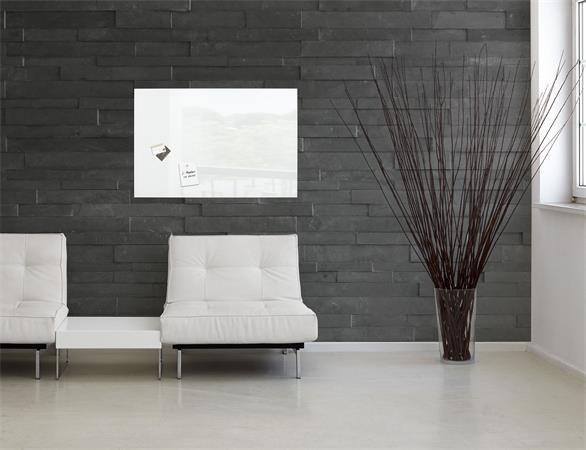 Magnetická sklenená tabuľa, 100x65 cm, SIGEL "Artverum®, biela 2