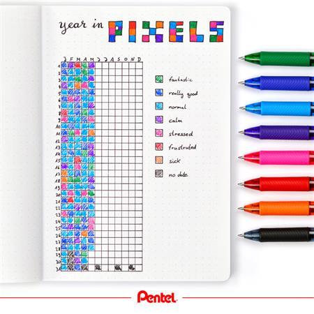 Gélové pero, 0,35 mm, stláčací mechanizmus, PENTEL "EnerGelX BL107", tyrkysová 3
