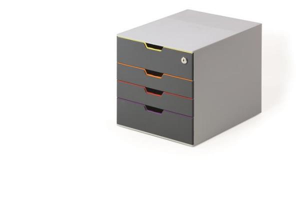 Zásuvkový box, plastový, 4 zásuvky, 1 uzamykateľná zásuvka, DURABLE "VARICOLOR® SAFE" 1