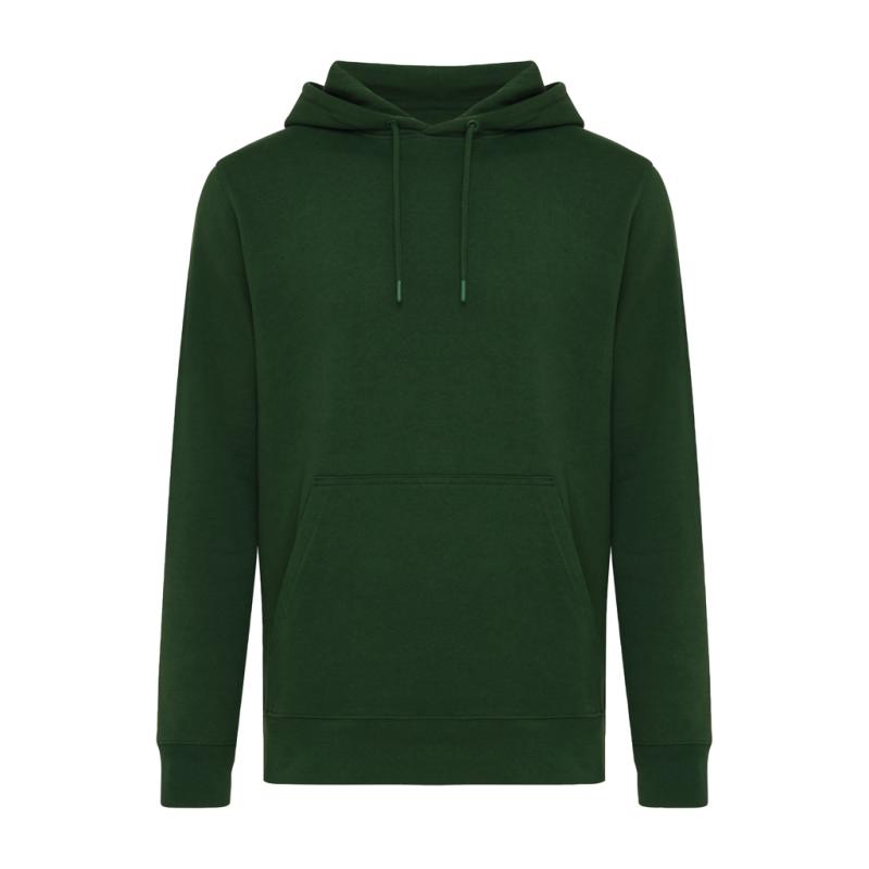 Ľahká mikina s kapucňou IQONIQ Rila z recykl. bavlny forest green XXS
