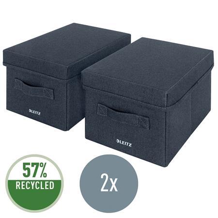 Úložný box, textilný, rozmer S, LEITZ "Fabric", zamatová sivá 3
