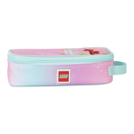 Peračník, obdĺžnik, na zips LEGO "Iconic Sparkle", ružový, vzorovaný