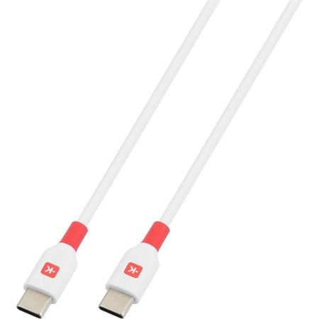 Nabíjací kábel, USB-C/USB-C, rýchle nabíjanie, 2 m, SKROSS, biely