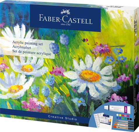 Akrylové farby, sada, s maliarskym plátnom, v tubusoch, FABER-CASTELL "Creative Studio", 1