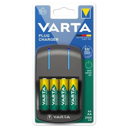 Nabíjačka batérií, AA/AAA, 4x2100 mAh AA, VARTA "Plug" 1