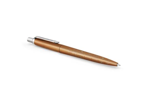 Guľôčkové pero, 0,7 mm, strieborný klip, vzorované telo, PARKER, "Royal Jotter Róma", modr 2