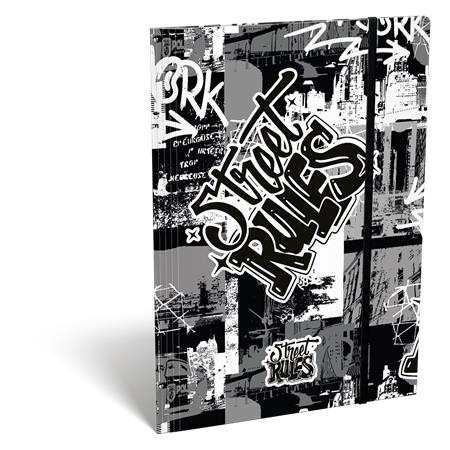 Doska s gumičkou, kartón, A4, LIZZYSULI, "Street Rules" 1