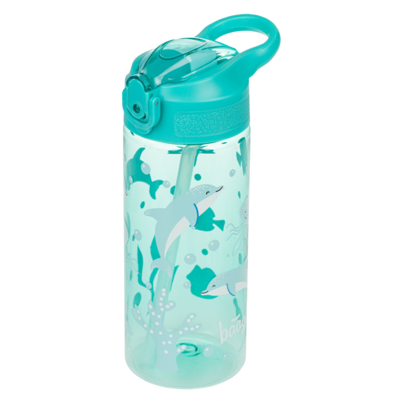 BAAGL Tritanová fľaša na nápoje so slamkou Delfín, 500 ml