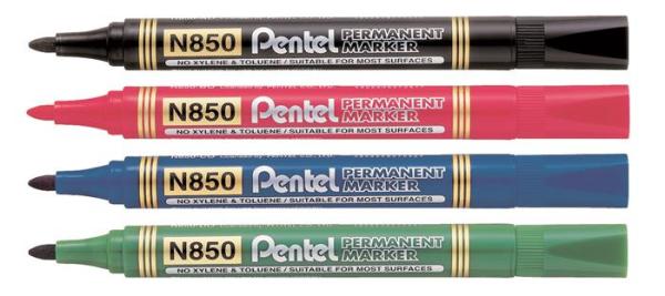 Permanentný popisovač, 1,5 mm, kužeľový hrot, PENTEL "N850", modrá 2