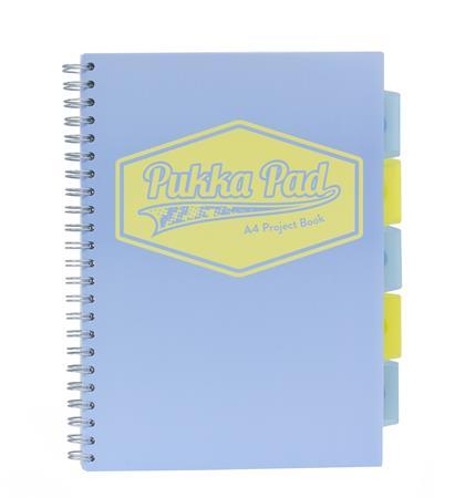 Špirálový zošit, A4, linajkový, 100 strán, PUKKA PAD,  "Pastel project book", mix farieb 1