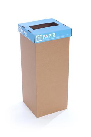 Odpadkový kôš na triedenie odpadkov, recyklovaný, 60 l, RECOBIN "Office", modrá